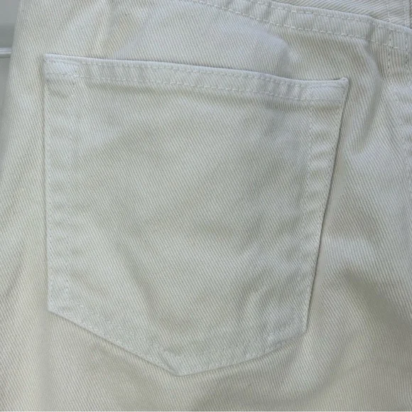 Reformation Fawcett Crop Wide Leg Jeans Size 24 Ivory Raw Hem - Picture 8 of 11